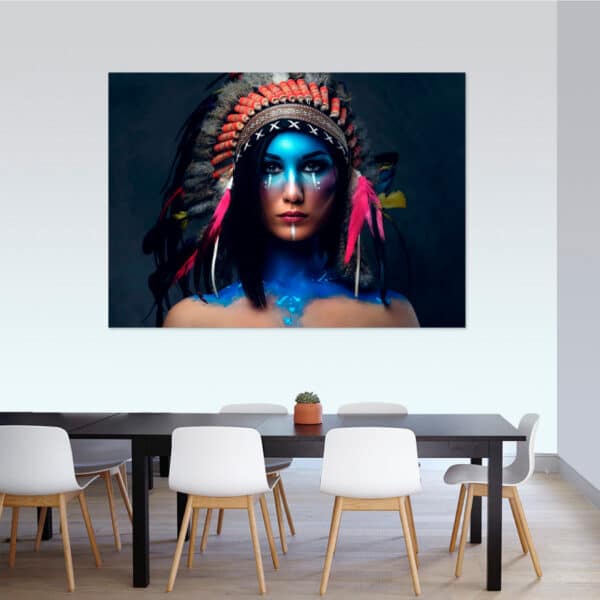 Cuadro Arte Rostro Mujer Tocado Indio