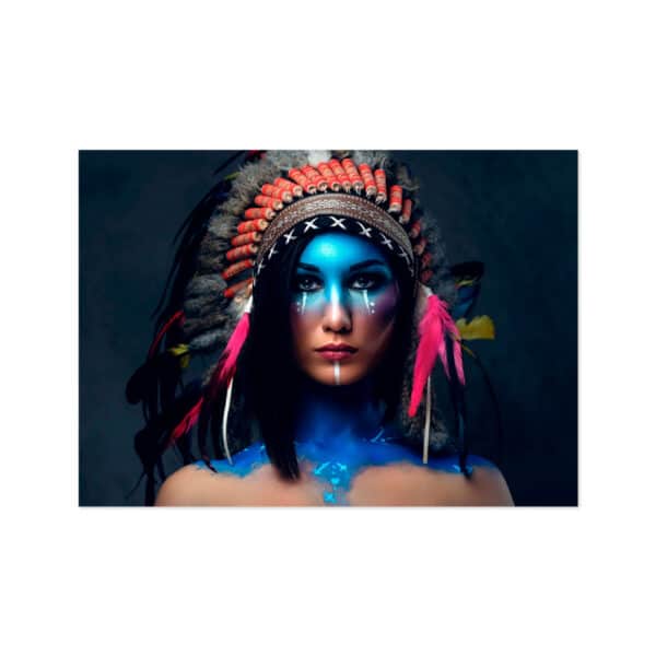 Cuadro Arte Rostro Mujer Tocado Indio