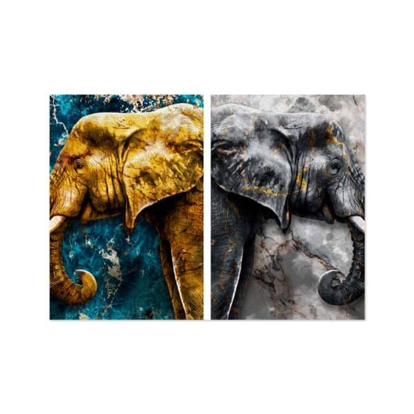 Cuadro Elefante Dorado Negro