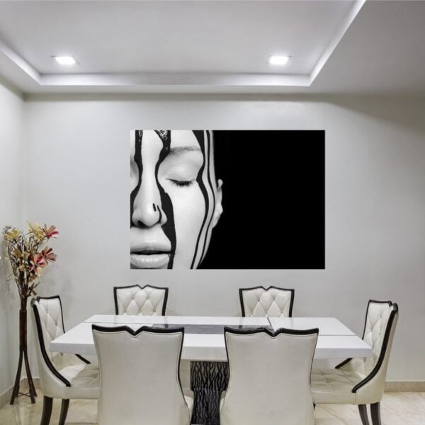 Cuadro en blanco y negro rostro